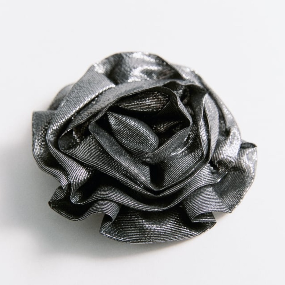 Zara Silver Rose Brooch